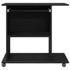 vidaXL Computertisch Eiche schwarz 80x50x75 cm Holzwerkstoff