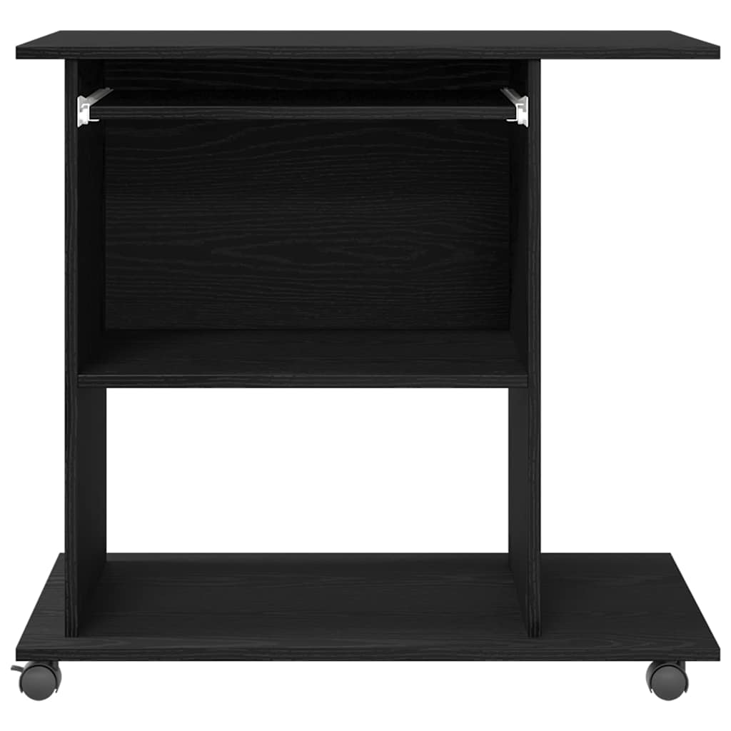 vidaXL Computertisch Eiche schwarz 80x50x75 cm Holzwerkstoff