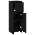 vidaXL Badezimmerschrank mit Tür Schwarz Eichen-Optik 30 x 30 x 95 cm