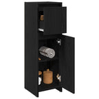 vidaXL Badezimmerschrank mit Tür Schwarz Eichen-Optik 30 x 30 x 95 cm