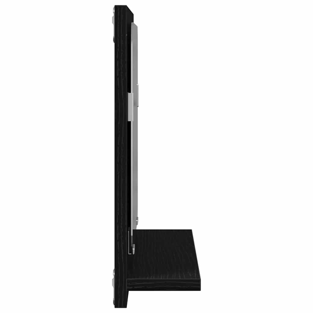 vidaXL Badspiegel Schwarz Eichen-Optik 40x10,5x37 cm Holzwerkstoff