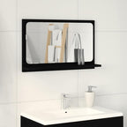 vidaXL Spiegelablage mit Regal Schwarz Eichen-Optik 60 x 10,5 x 37 cm