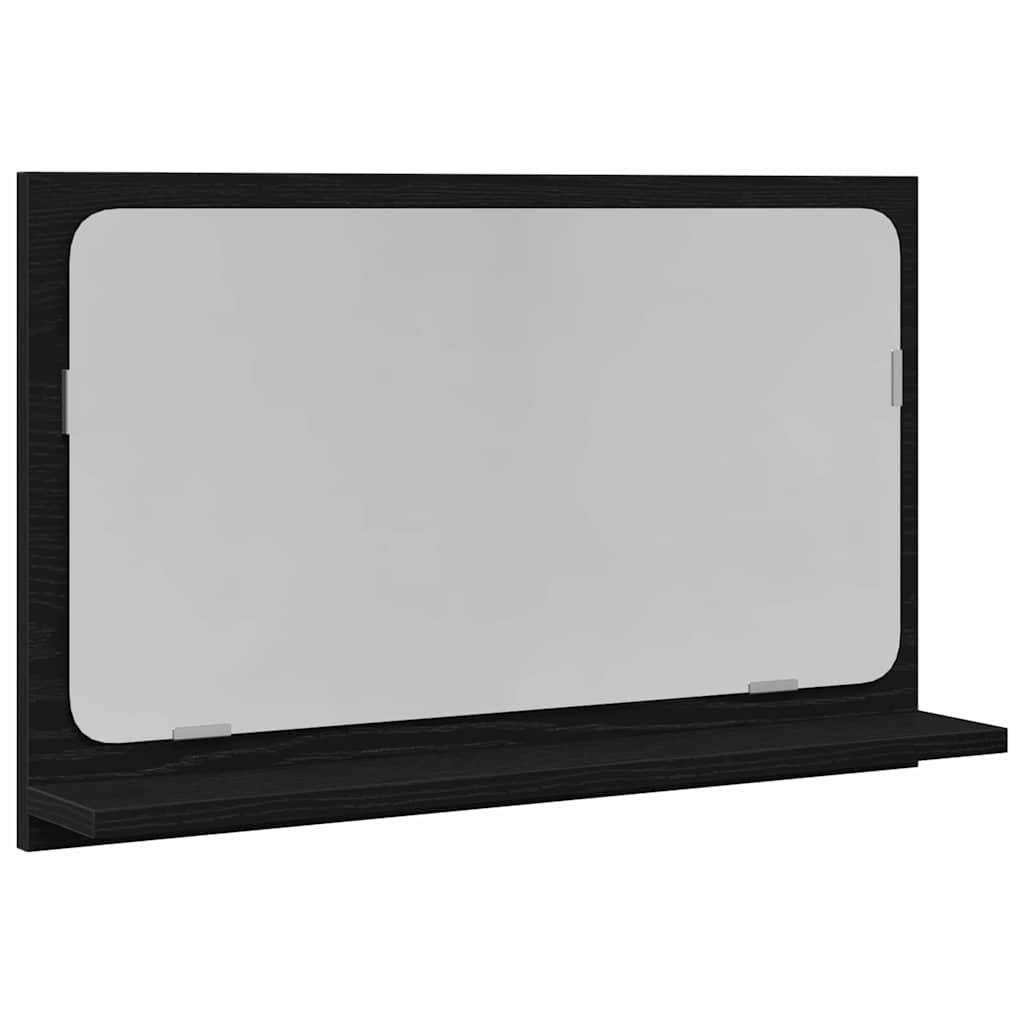 vidaXL Spiegelablage mit Regal Schwarz Eichen-Optik 60 x 10,5 x 37 cm