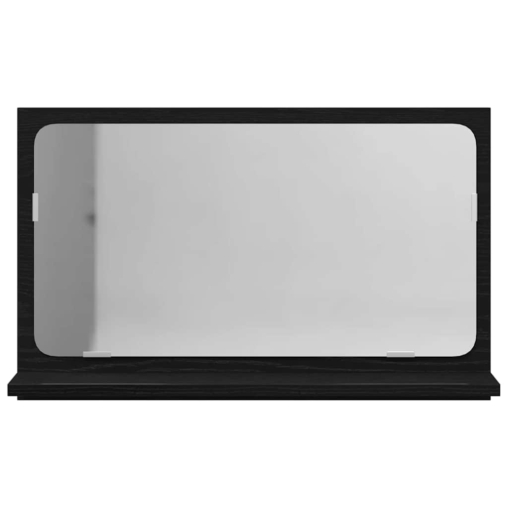 vidaXL Spiegelablage mit Regal Schwarz Eichen-Optik 60 x 10,5 x 37 cm
