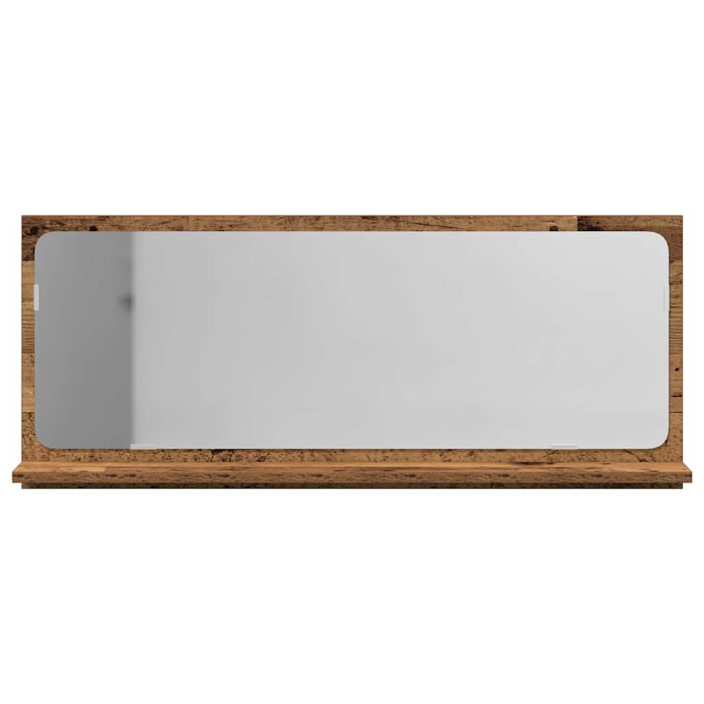 vidaXL Spiegelablage mit Regal Altholz 90 x 10,5 x 37 cm Holzwerkstoff