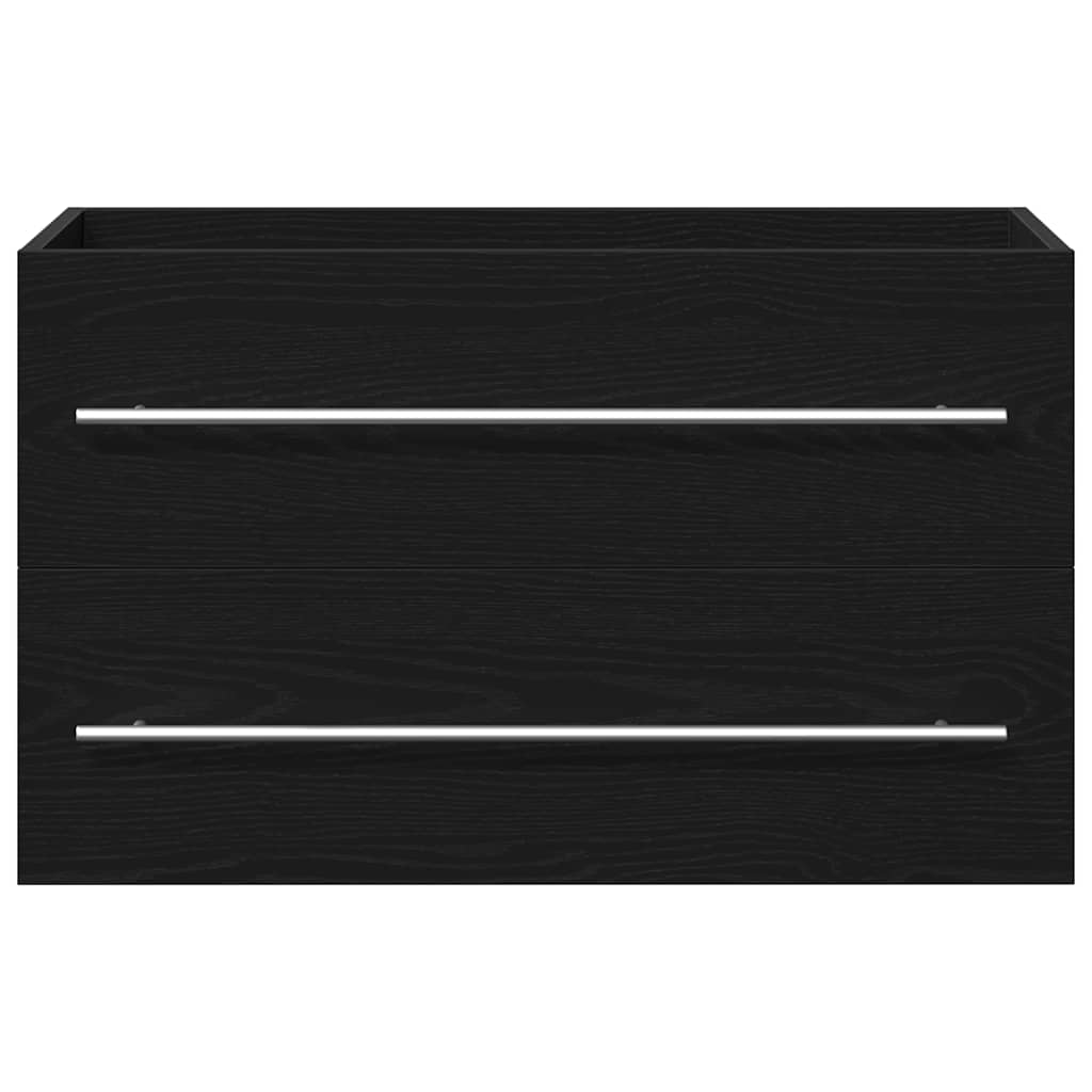 vidaXL Waschbeckenunterschrank Eiche schwarz 80x38,5x48 cm Holzwerkstoff