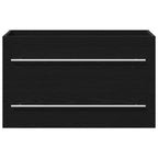 vidaXL Waschbeckenunterschrank Eiche schwarz 80x38,5x48 cm Holzwerkstoff