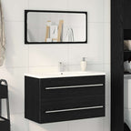 vidaXL Waschbeckenunterschrank Eiche schwarz 80x38,5x48 cm Holzwerkstoff