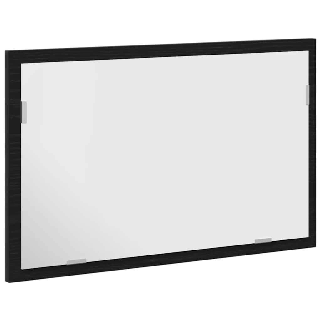 vidaXL Badspiegel mit LED-Leuchten Schwarz Eichen-Optik 60x8,5x37 cm