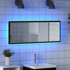 vidaXL LED-Badezimmerspiegel Schwarz Eichen-Optik 100 x 8,5 x 37 cm
