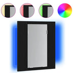 vidaXL LED Badezimmerspiegelschrank Eiche Schwarz 40x12x45 cm Holzwerkstoff