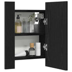 vidaXL LED Badezimmerspiegelschrank Eiche Schwarz 40x12x45 cm Holzwerkstoff