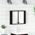 vidaXL Badezimmerspiegelschrank Schwarz Eichen-Optik 60 x 12 x 45 cm