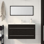 vidaXL Waschbecken-Schrank Schwarz Eichen-Optik 90 x 45 x 1.5 cm