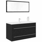 vidaXL Waschbecken-Schrank Schwarz Eichen-Optik 90 x 45 x 1.5 cm