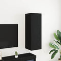 vidaXL Wand-TV-Schrank Schwarz Eichen-Optik 30,5 x 30 x 90 cm
