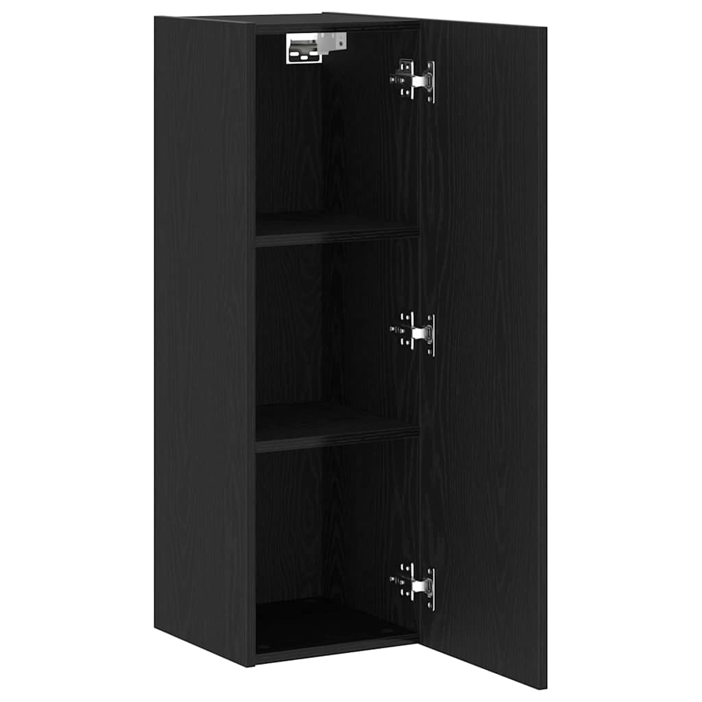 vidaXL Wand-TV-Schrank Schwarz Eichen-Optik 30,5 x 30 x 90 cm