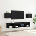vidaXL Wandmontiertes TV-Regal 2 pcs Schwarze Eiche 30,5 x 30 x 30 cm