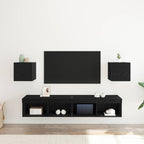 vidaXL Wandmontiertes TV-Regal 2 pcs Schwarze Eiche 30,5 x 30 x 30 cm