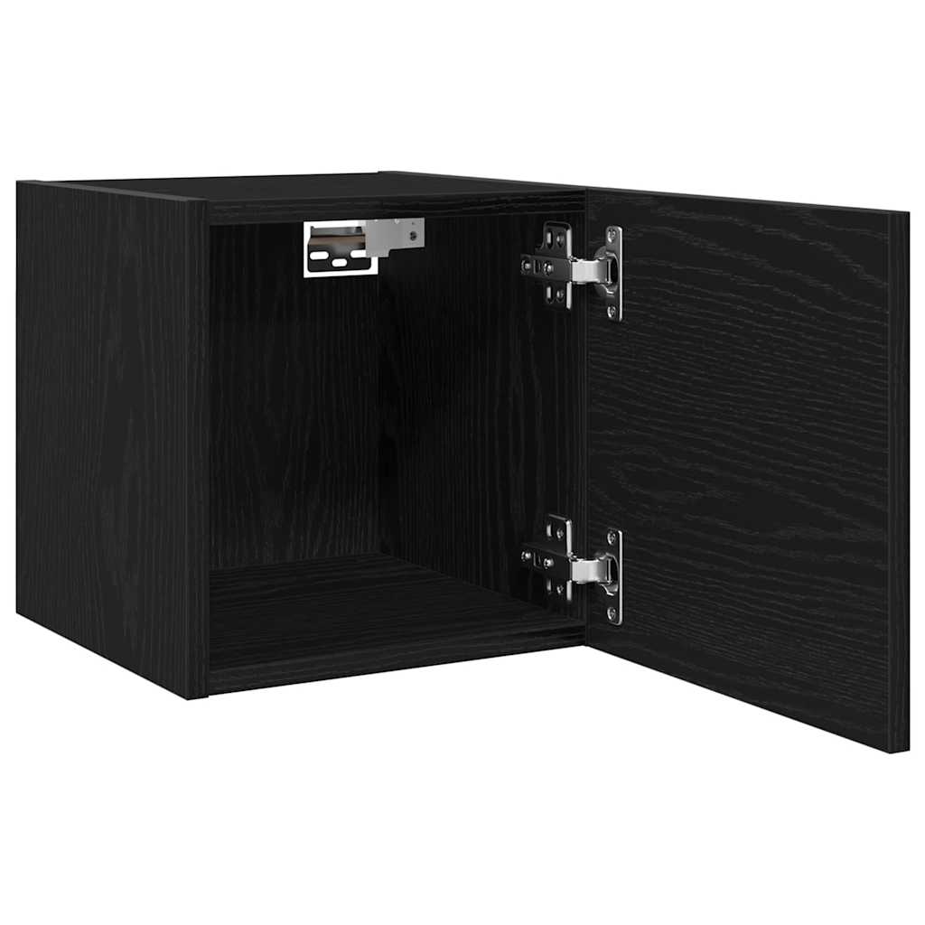 vidaXL Wandmontiertes TV-Regal 2 pcs Schwarze Eiche 30,5 x 30 x 30 cm