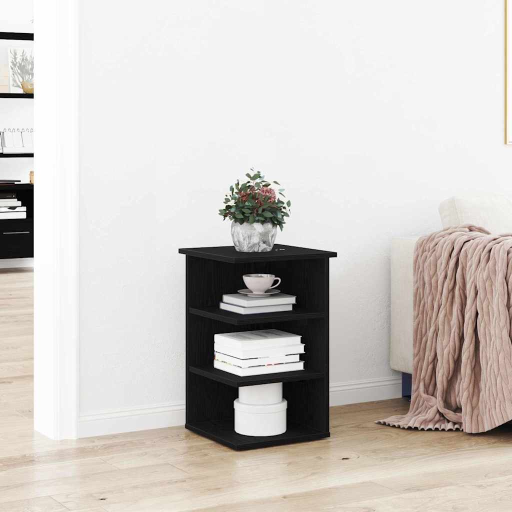 vidaXL Seitenschrank Schwarz Eichen-Optik 35 x 35 x 55 cm