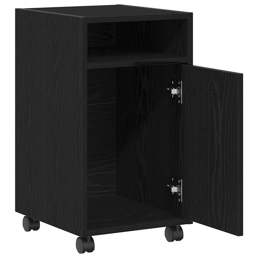 vidaXL Wagen-Seitenkombination Schwarz Eichen-Optik 33 x 38 x 60 cm
