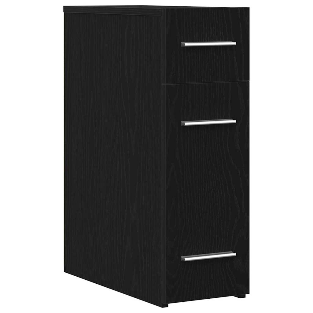 vidaXL Apothekerschrank Schwarz Eichen-Optik 20 x 45,5 x 60 cm