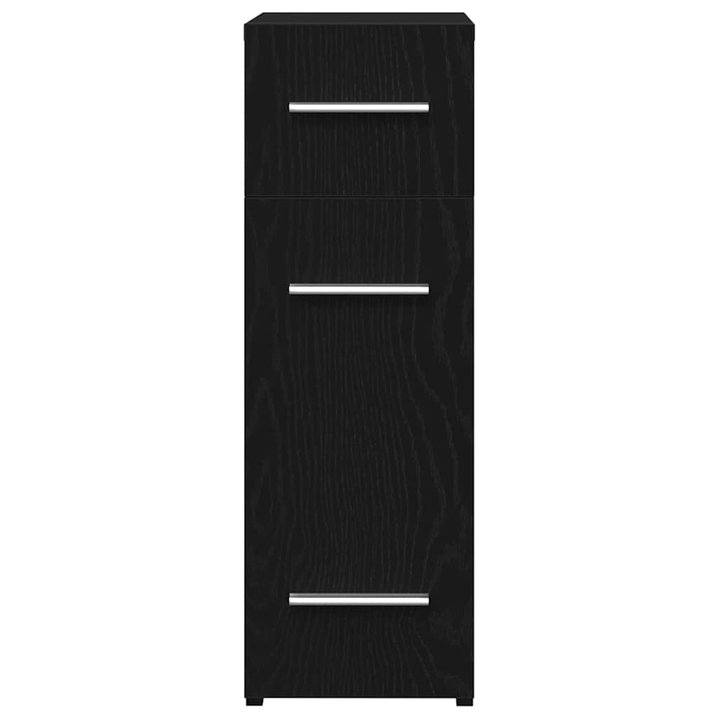vidaXL Apothekerschrank Schwarz Eichen-Optik 20 x 45,5 x 60 cm