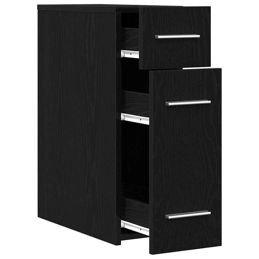 vidaXL Apothekerschrank Schwarz Eichen-Optik 20 x 45,5 x 60 cm
