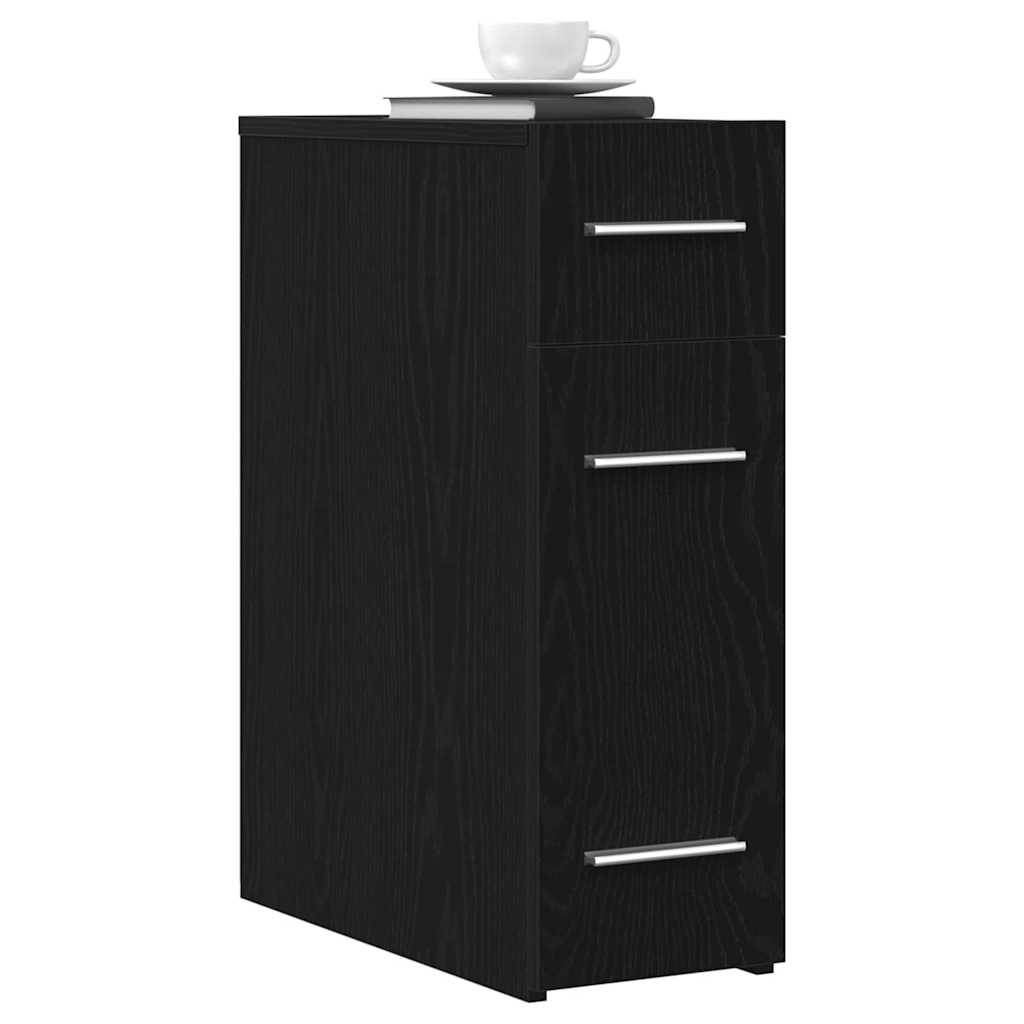 vidaXL Apothekerschrank Schwarz Eichen-Optik 20 x 45,5 x 60 cm