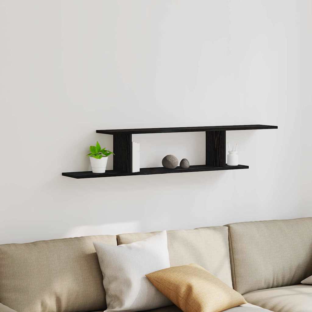 vidaXL Wandmontiertes TV Regal Schwarz Eichen-Optik 125 x 18 x 23 cm