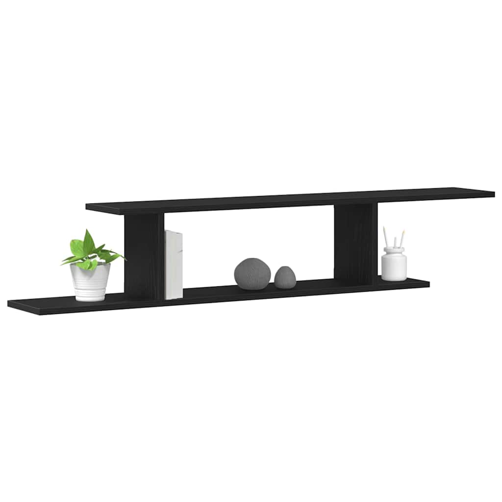 vidaXL Wandmontiertes TV Regal Schwarz Eichen-Optik 125 x 18 x 23 cm