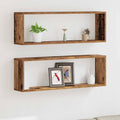vidaXL Wandregale 2 pcs Altholz 80 x 15 x 26 cm Holzwerkstoff