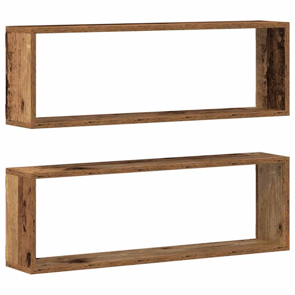 vidaXL Wandregale 2 pcs Altholz 80 x 15 x 26 cm Holzwerkstoff