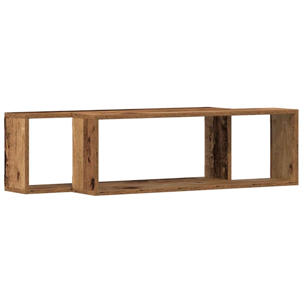 vidaXL Wandregale 2 pcs Altholz 80 x 15 x 26 cm Holzwerkstoff