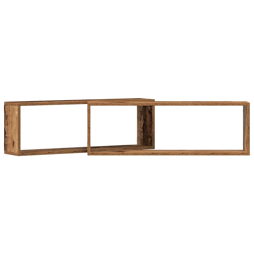vidaXL Wandregale 2 pcs Altholz 80 x 15 x 26 cm Holzwerkstoff