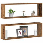vidaXL Wandregale 2 pcs Altholz 80 x 15 x 26 cm Holzwerkstoff