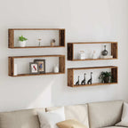 vidaXL Wandregale 4 pcs Altholz 80 x 15 x 26 cm Holzwerkstoff