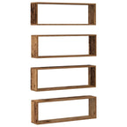 vidaXL Wandregale 4 pcs Altholz 80 x 15 x 26 cm Holzwerkstoff