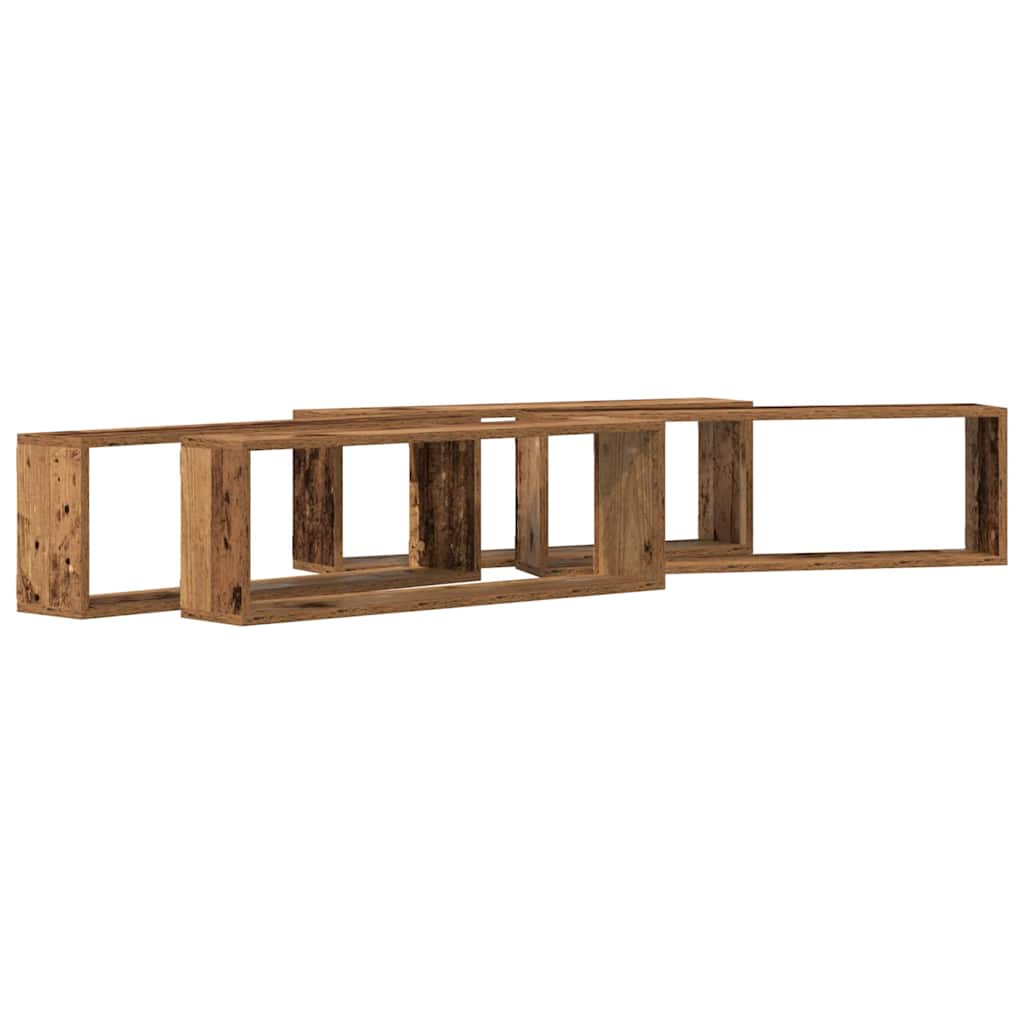 vidaXL Wandregale 4 pcs Altholz 80 x 15 x 26 cm Holzwerkstoff