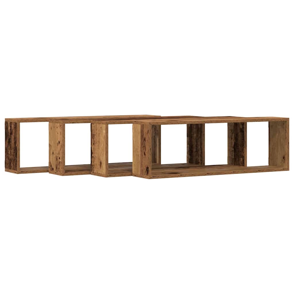 vidaXL Wandregale 4 pcs Altholz 80 x 15 x 26 cm Holzwerkstoff