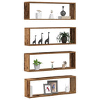vidaXL Wandregale 4 pcs Altholz 80 x 15 x 26 cm Holzwerkstoff
