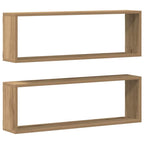 vidaXL Wandregale mit Regal 2 pcs Kunsthandwerk Eiche 80 x 15 x 26 cm