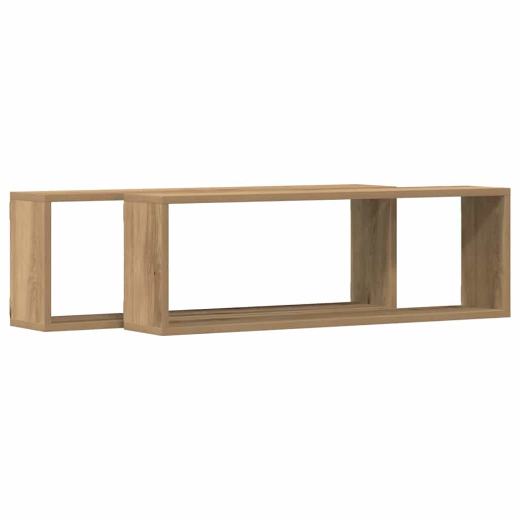 vidaXL Wandregale mit Regal 2 pcs Kunsthandwerk Eiche 80 x 15 x 26 cm