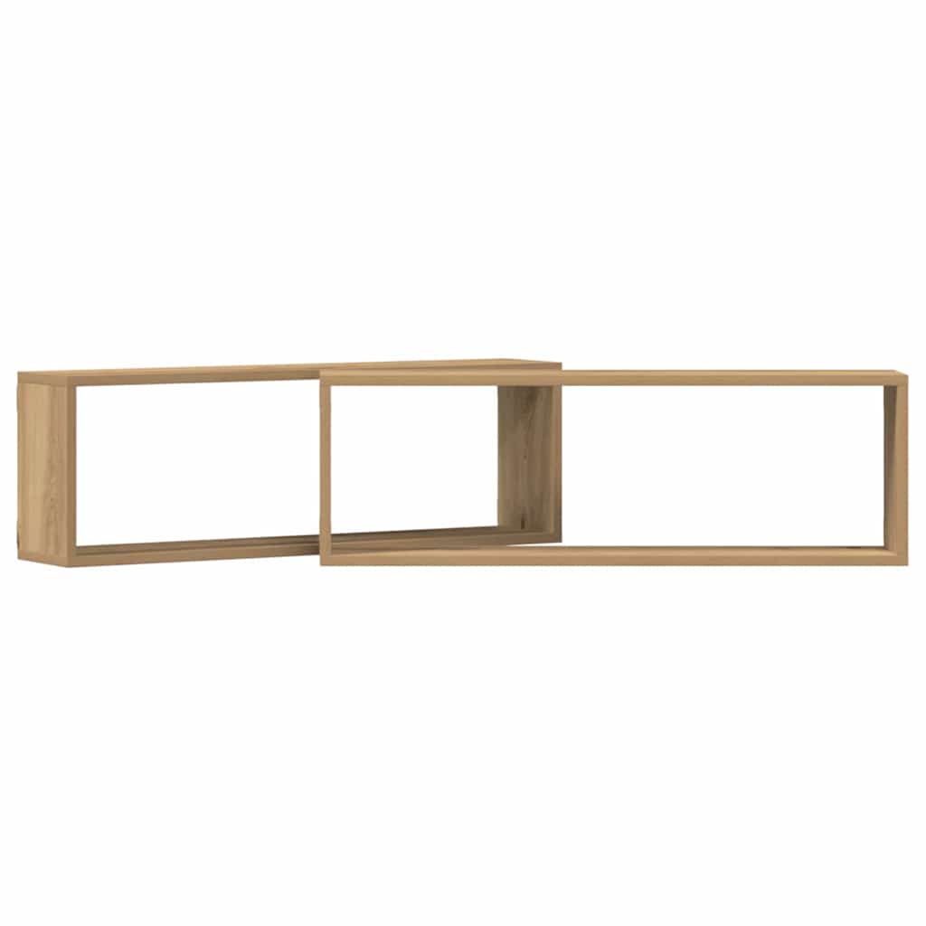 vidaXL Wandregale mit Regal 2 pcs Kunsthandwerk Eiche 80 x 15 x 26 cm