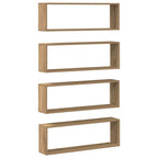 vidaXL Wandregale mit Regal 4 pcs Kunsthandwerk Eiche 80 x 15 x 26 cm