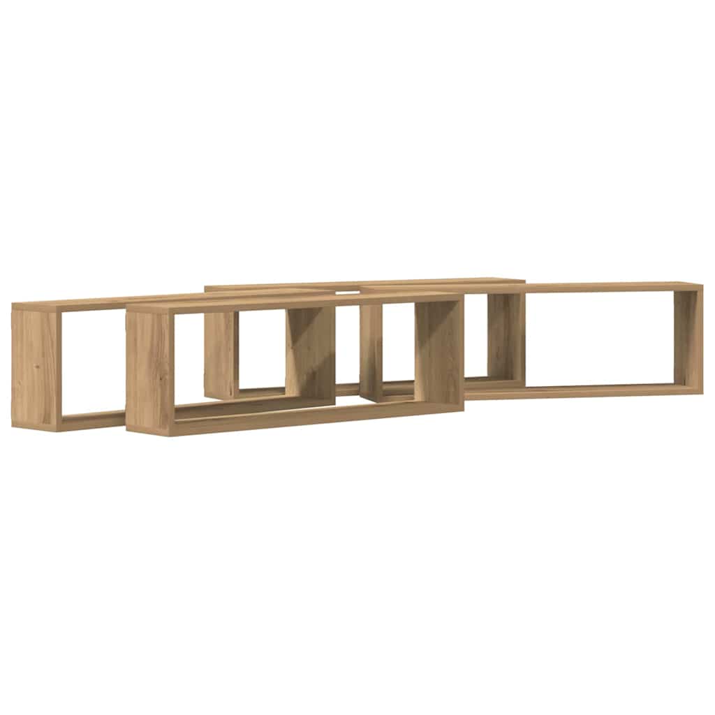 vidaXL Wandregale mit Regal 4 pcs Kunsthandwerk Eiche 80 x 15 x 26 cm