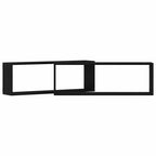 vidaXL Wandregale mit Regal 2 pcs Schwarz Eichen-Optik 80 x 15 x 26 cm