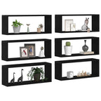 vidaXL Wandregale mit Regal 6 pcs Schwarz Eichen-Optik 60 x 15 x 23 cm