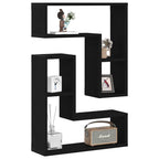 vidaXL Wandregal mit Regal 2 pcs Schwarz Eichen-Optik 50 x 15 x 85 cm